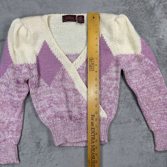 Vintage Ginenne Cropped Angora Knit Sweater Pastel Pink Grandma Chic Cottage S - Picture 6 of 7